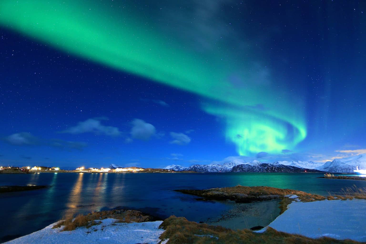 northern lights backpacking europe in the winter