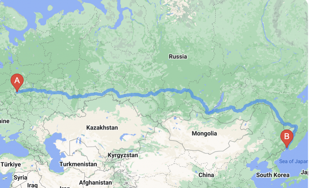 trans siberian railway map