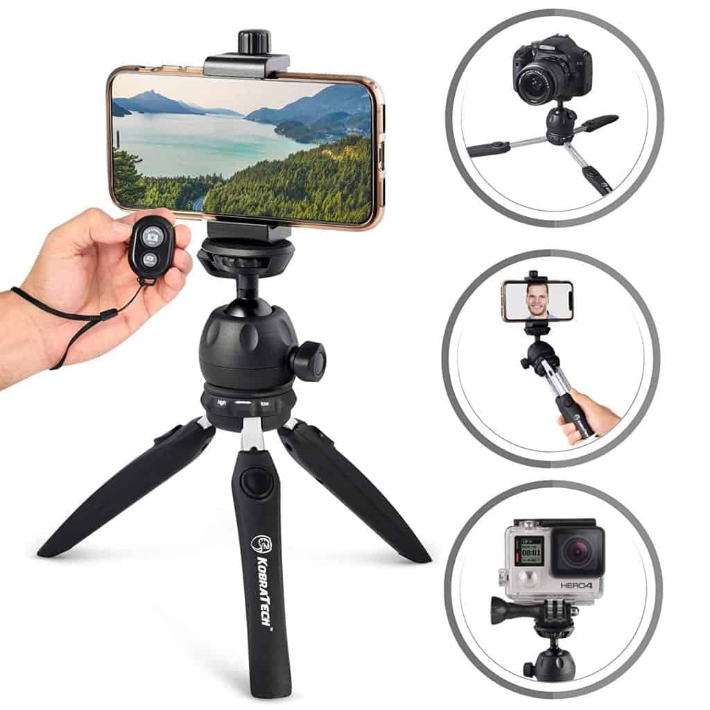 KobraTech Cell Phone Tripod for Phone & Cameras